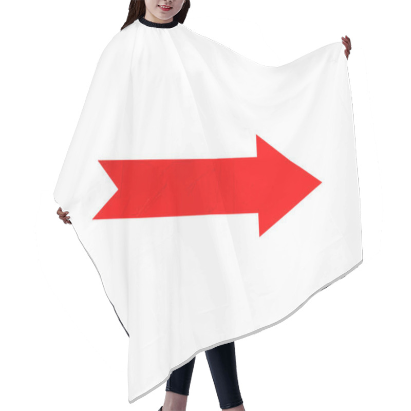 Personality  Red Arrow Icon On White Background. Hair Cutting Cape