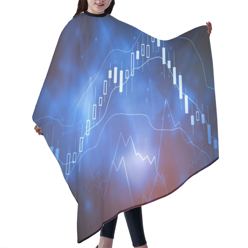 Personality  Abstract Forex Chart Backdrop Hair Cutting Cape