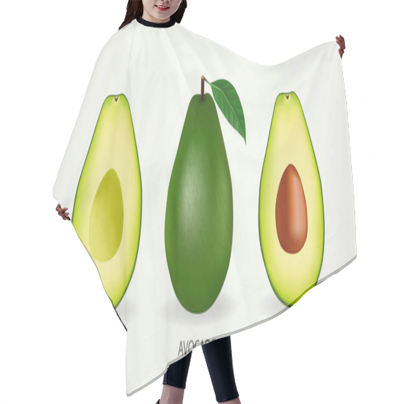 Personality  The Fresh Avocado For Good Health Elegant Vector Illustration. Hair Cutting Cape