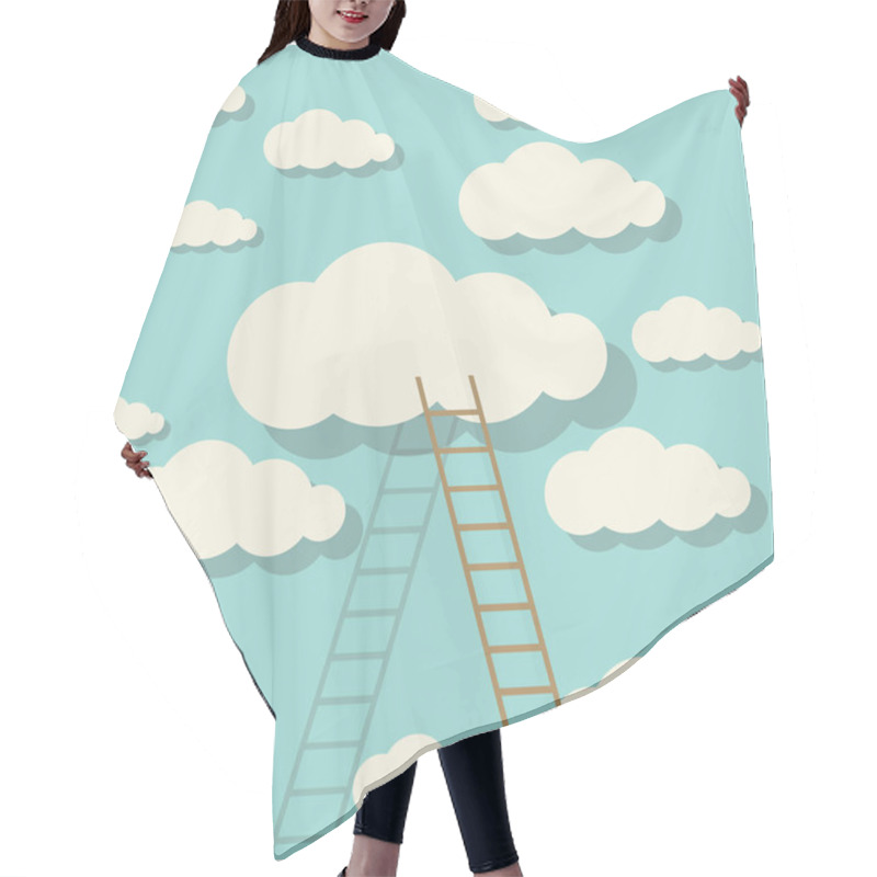 Personality  Ladder Touching The Cloud In The Sky Hair Cutting Cape