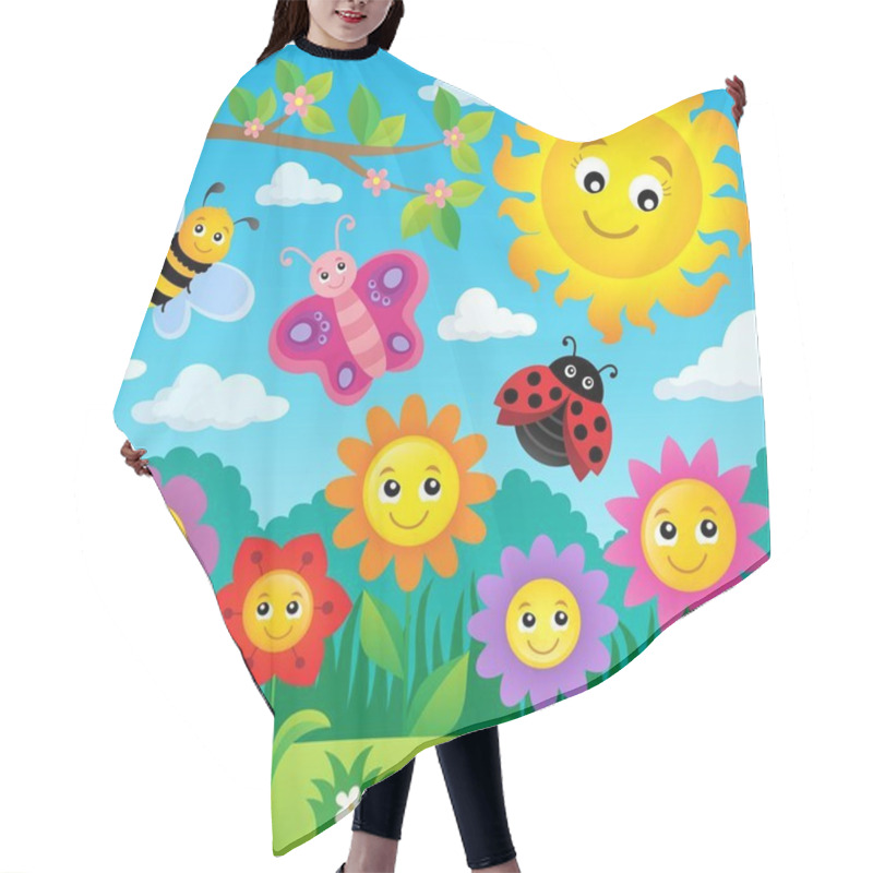 Personality  Happy Flowers Topic Image 3 Hair Cutting Cape