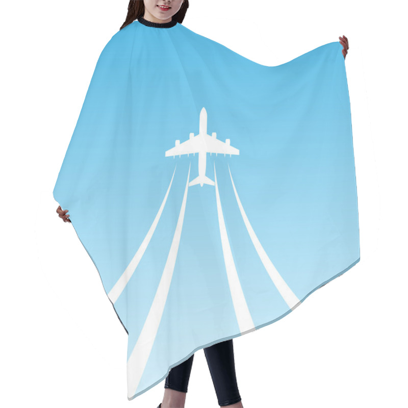 Personality  Plane Takeoff Blue Icon Hair Cutting Cape