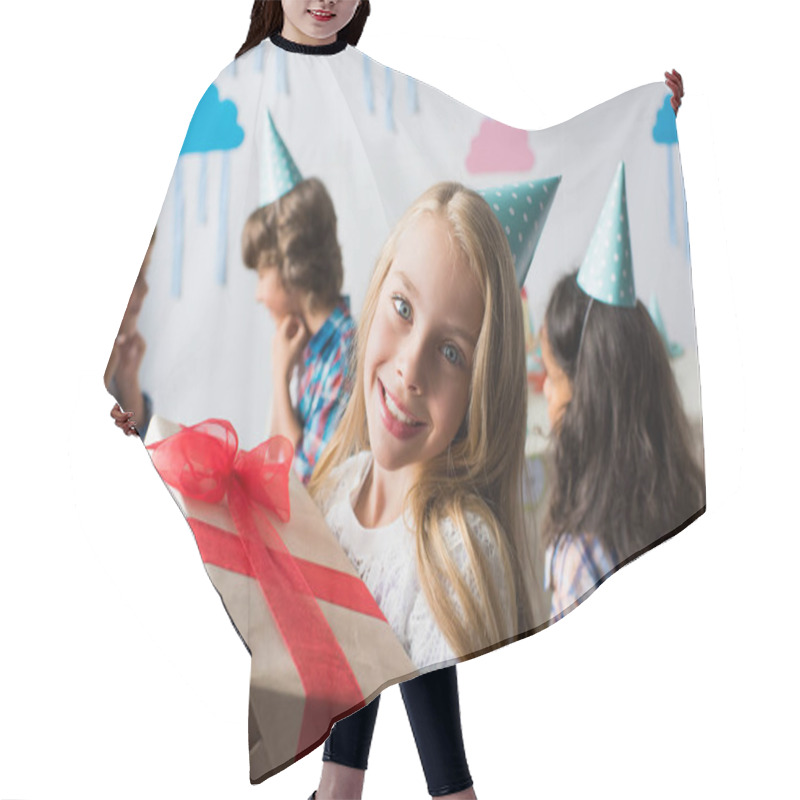 Personality  Multiethnic Kids With Birthday Presents Hair Cutting Cape