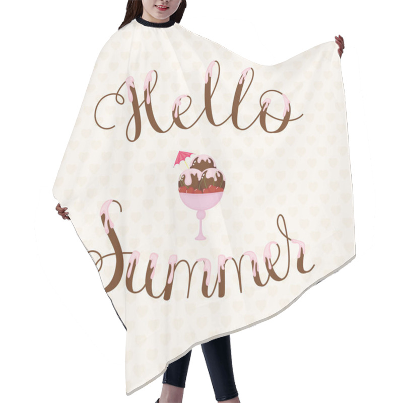 Personality  Hello Summer Lettering Hair Cutting Cape