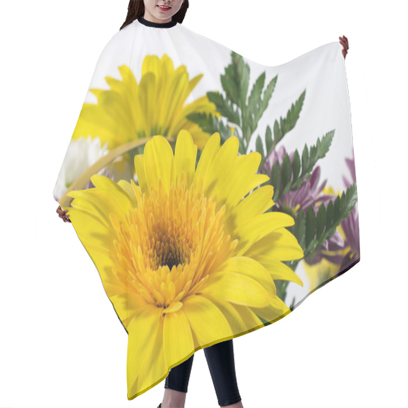 Personality  Basket Of Chrysanthemums And Gerbera Flowers Hair Cutting Cape