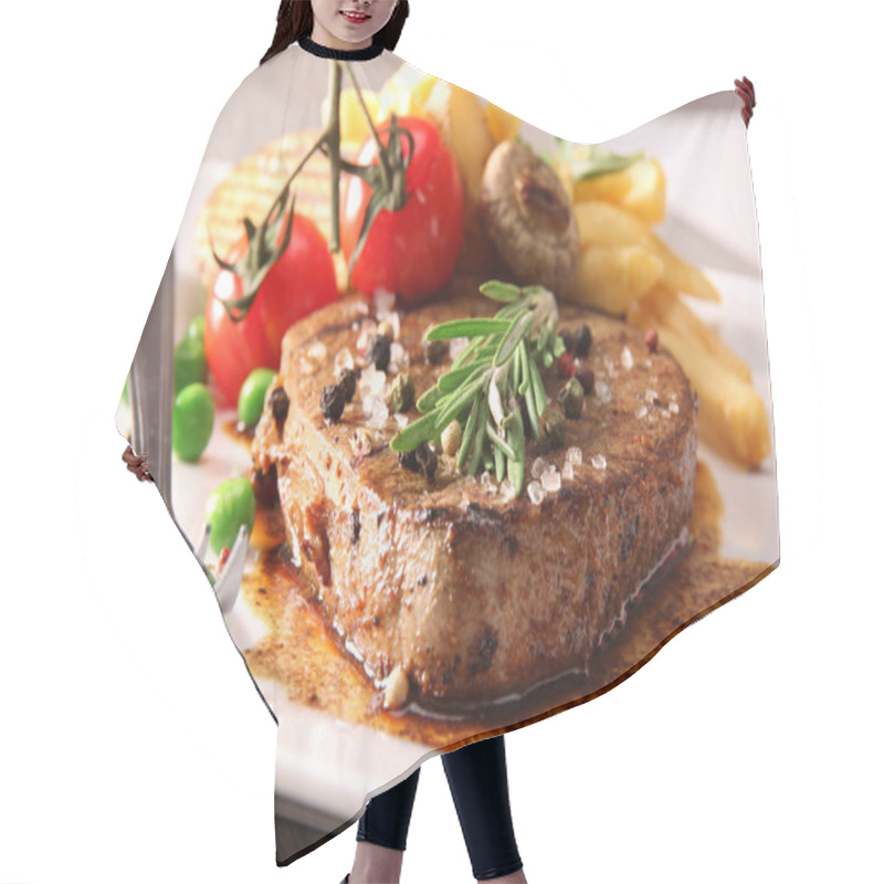 Personality  Grilled Beef Steak Hair Cutting Cape