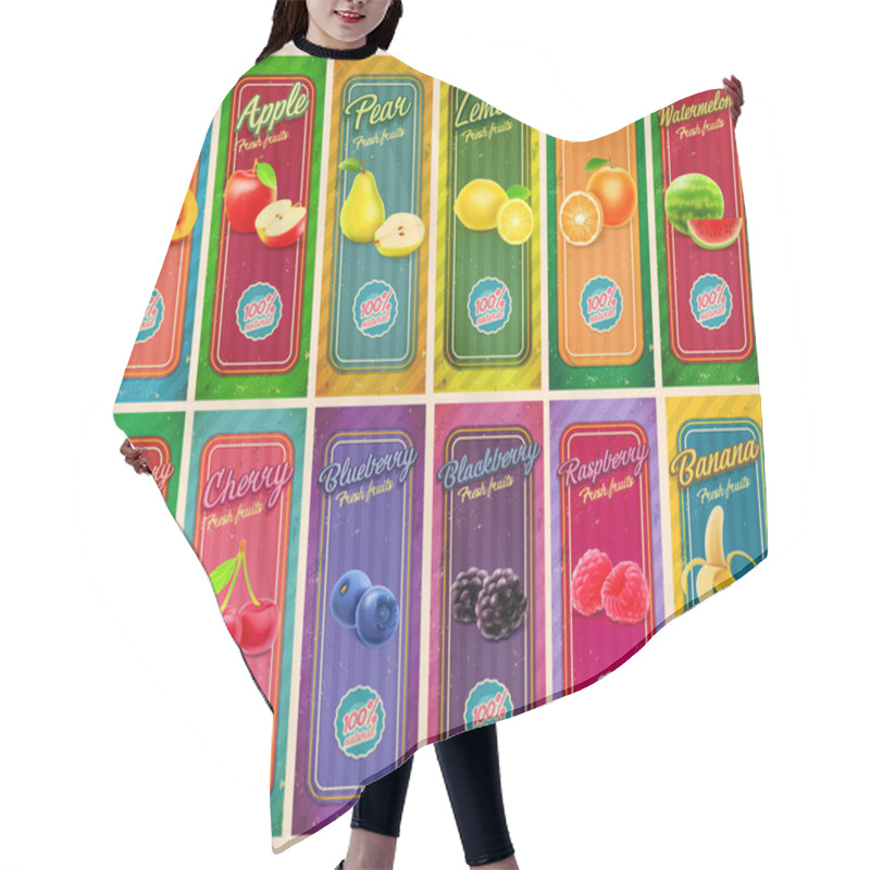 Personality  Different Fruit Juices Banners Hair Cutting Cape