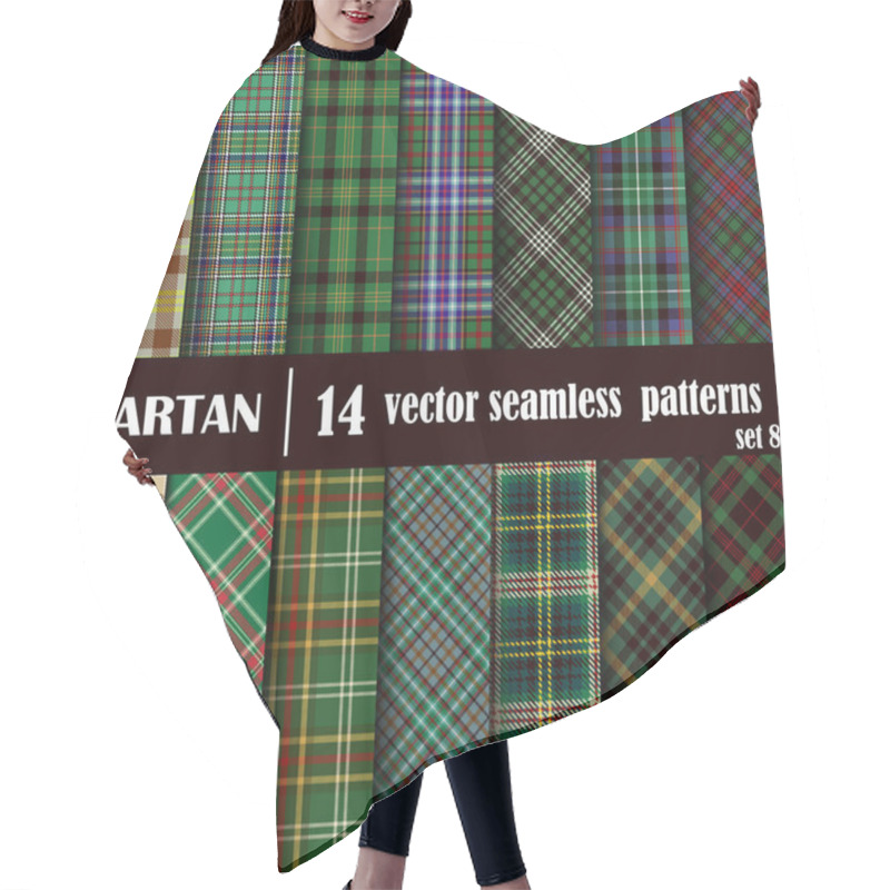 Personality  Set Tartan Seamless Pattern Hair Cutting Cape