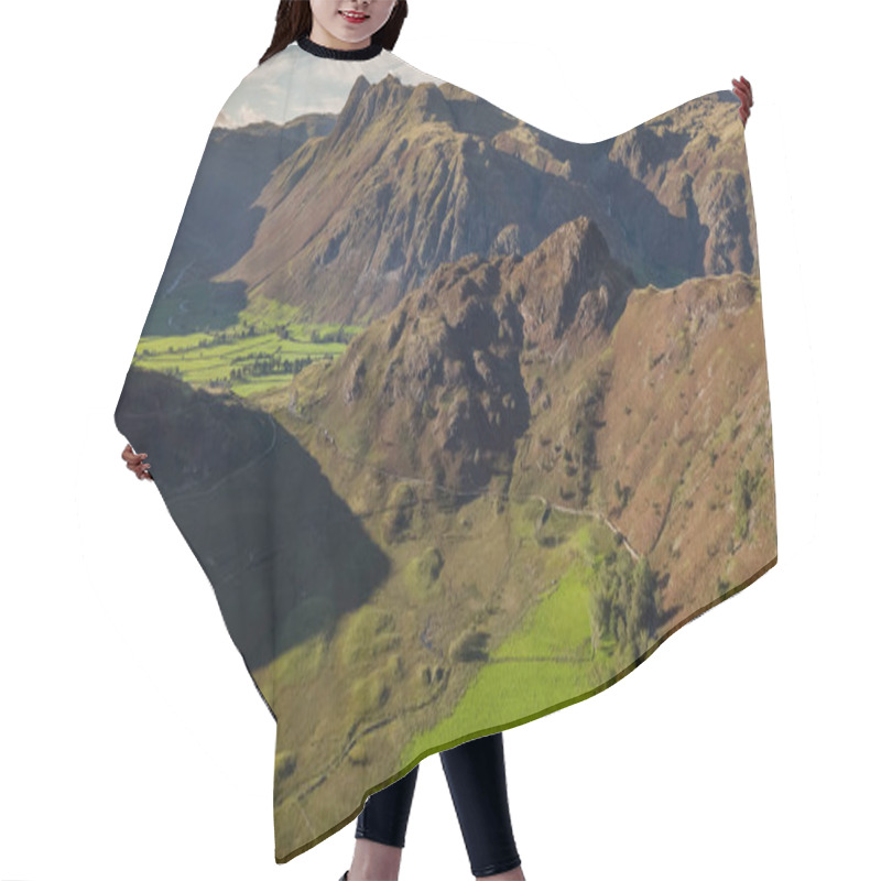 Personality  Blea Tarn Aerial Passover Which Shows The Tarn And Surrounding Area Including, Side Pike And Harrison Stickle, Thorn Crag, Blea Rigg And The Langdale Fells, In The English Lake District.UK Hair Cutting Cape