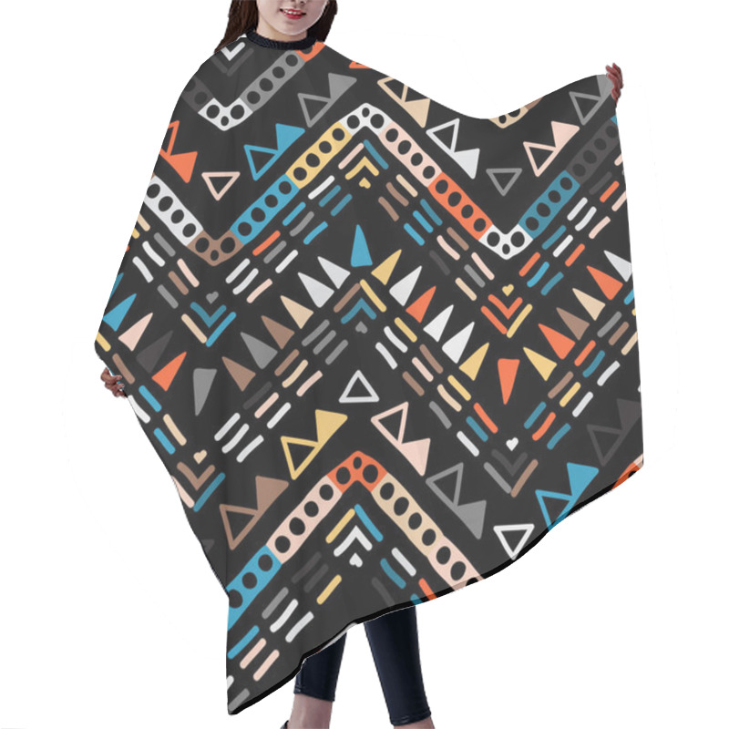 Personality  Ikat Geometric Zigzag Pattern. Tribal Ethnic Theme Hair Cutting Cape