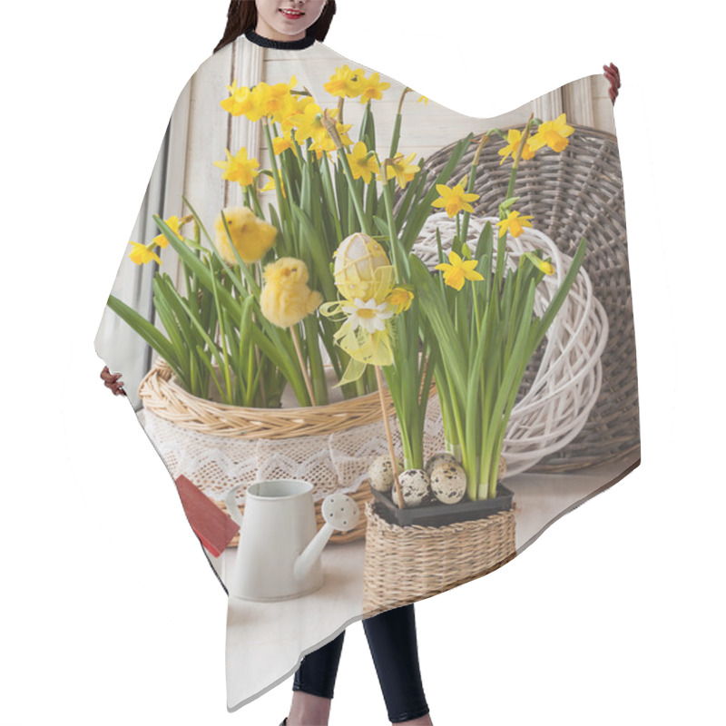 Personality  Easter Decoration On The Window Hair Cutting Cape