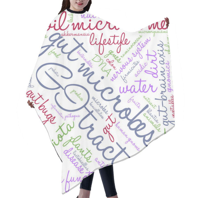 Personality  Gut Microbes Word Cloud Hair Cutting Cape