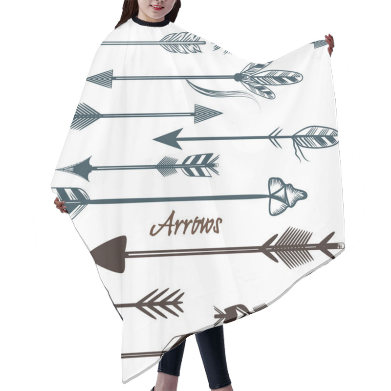 Personality  Collection Of Vector Tribal Arrows For Design Hair Cutting Cape