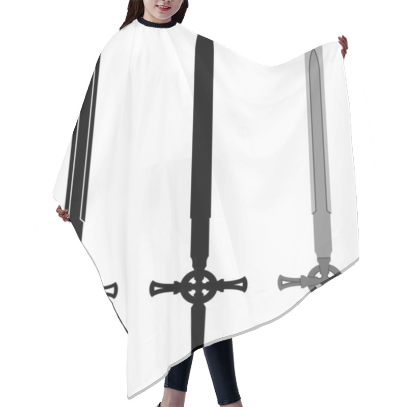 Personality  Medieval Sword Hair Cutting Cape