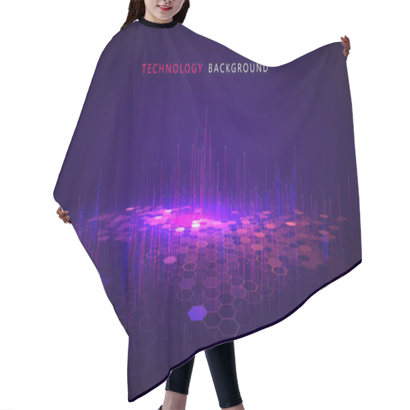 Personality  Matrix Of Countless Blocks, Big Data, Quantum Computer Concept,cloud Computing. Hair Cutting Cape