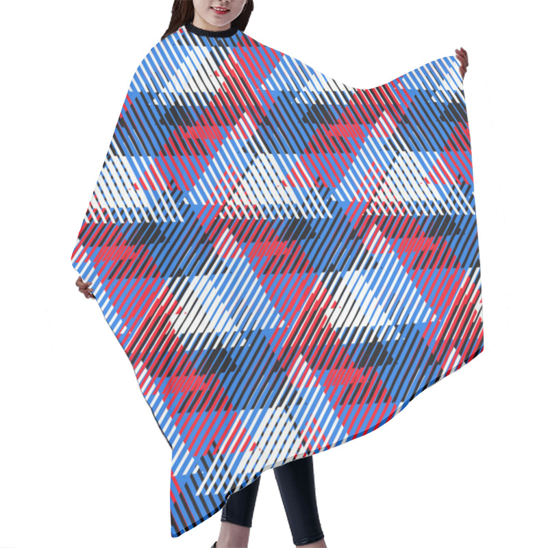 Personality  Geometric Pattern With Striped Triangles Hair Cutting Cape