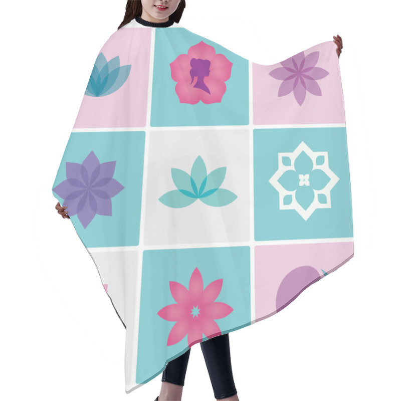 Personality  Flowers Spa Logo Hair Cutting Cape