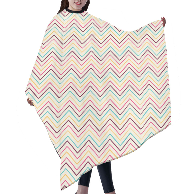 Personality  Abstract Background. Black And White Chevron Pattern. Hair Cutting Cape