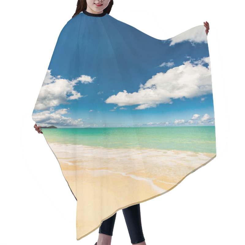 Personality  Caribbean Beach With White Sand, Deep Blue Sky And Turquoise Water Hair Cutting Cape