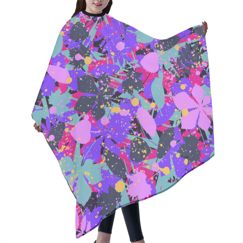 Personality  Abstract Doodle And Boho Style Handcraft Fabric Pattern For Girls, Boys, Clothes. Hand Draw Design For Clothing And Textile Background, Carpet Or Wallpaper. Fashion Style. Colorful Bright Hair Cutting Cape