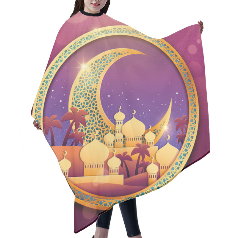 Personality  Ramadan Background With Mosque Hair Cutting Cape