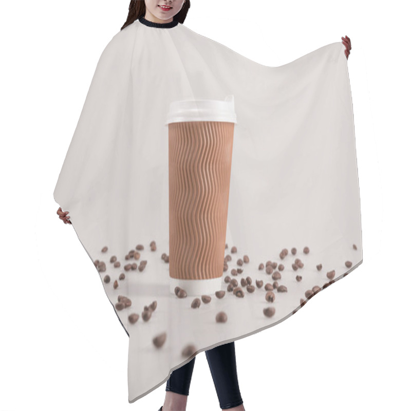 Personality  Disposable Cup With Coffee Grains Hair Cutting Cape