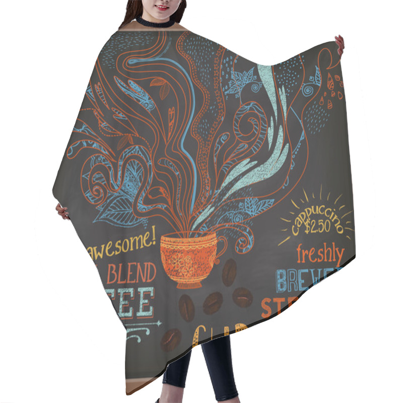 Personality  Chalkboard Poster For Coffee Shop Hair Cutting Cape