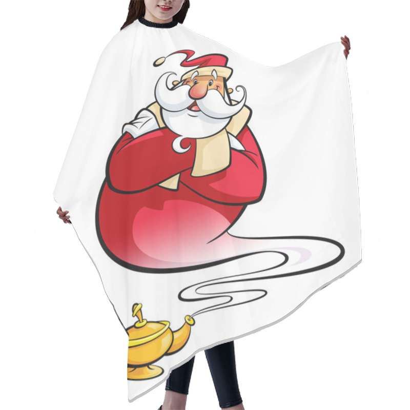 Personality  Santa Claus Through Magic Lamp Help Christmas Wishes Come True Hair Cutting Cape