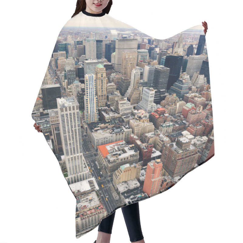 Personality  Manhattan Skyline With New York City Skyscrapers Hair Cutting Cape