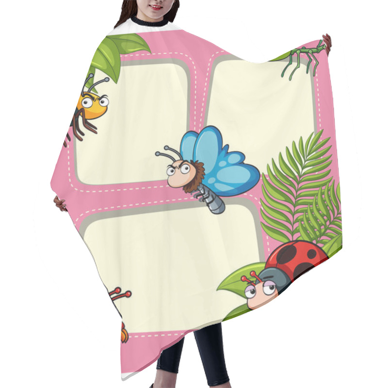 Personality  Border Template With Many Insects Hair Cutting Cape