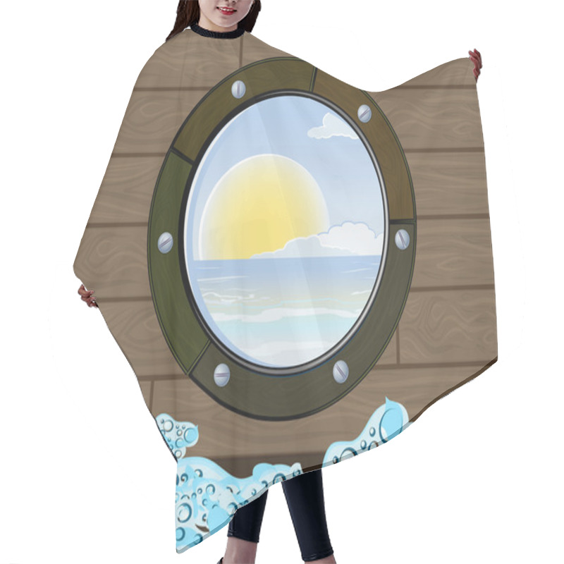 Personality  Summer Vacation Tourism Background With Sailboat Elements Hair Cutting Cape