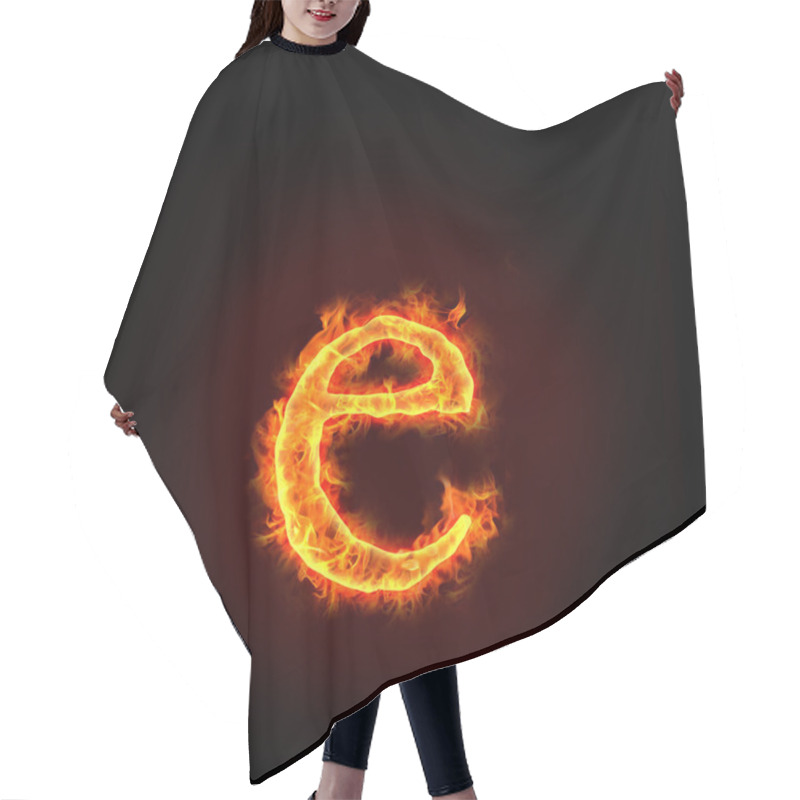 Personality  Fire Alphabets, Small Letter E Hair Cutting Cape