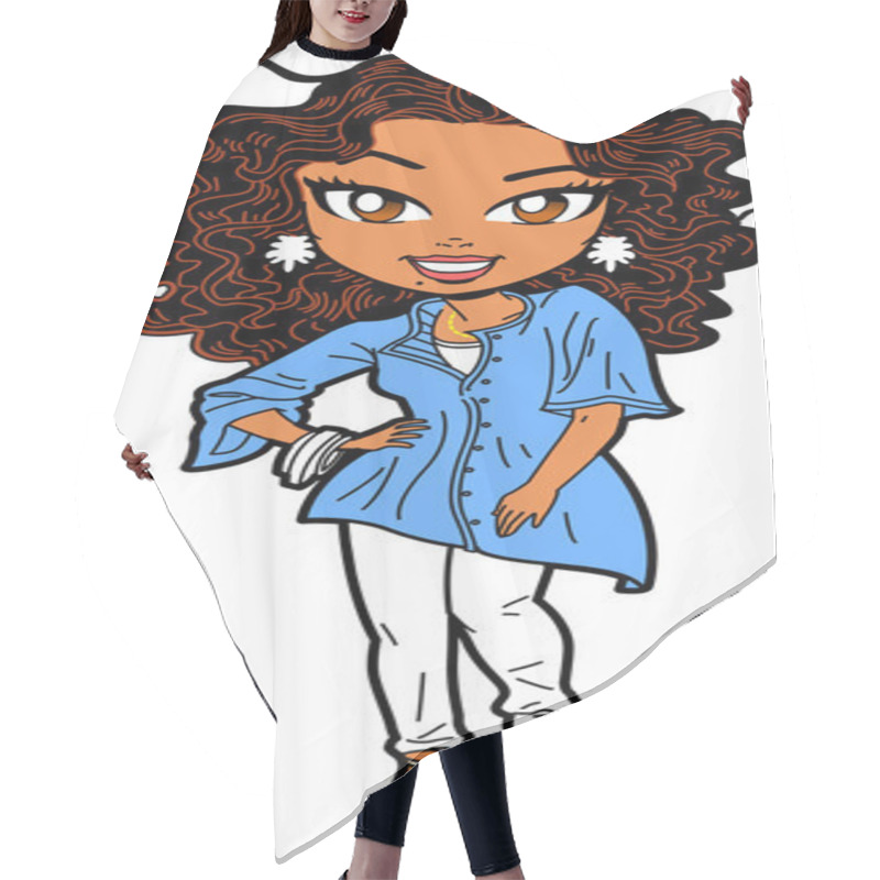 Personality  Stylish African American Woman Hair Cutting Cape