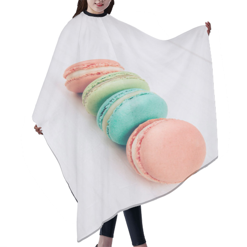 Personality  Macaroons On Wooden Table Hair Cutting Cape