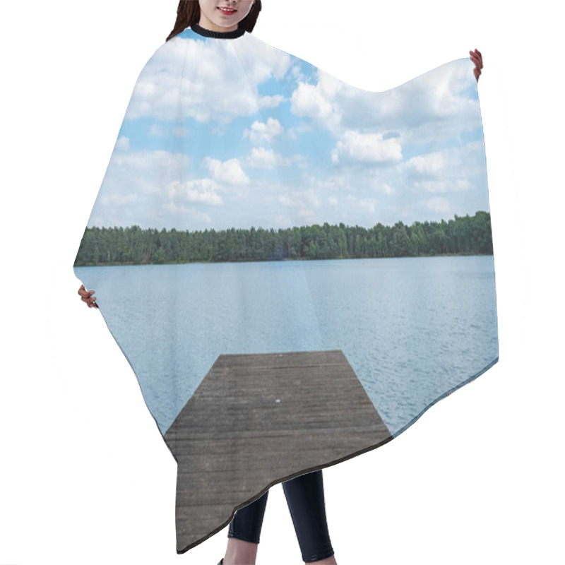 Personality  This Image Presents A Tranquil Wooden Dock Leading Out To A Calm And Expansive Lake. The Simplicity Of The Composition, With The Wooden Platform Jutting Into The Water, Invites Contemplation And A Hair Cutting Cape