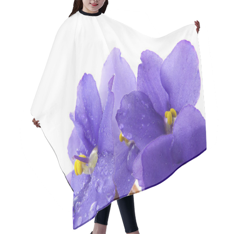 Personality  Violets Flowers With Water Drops Hair Cutting Cape