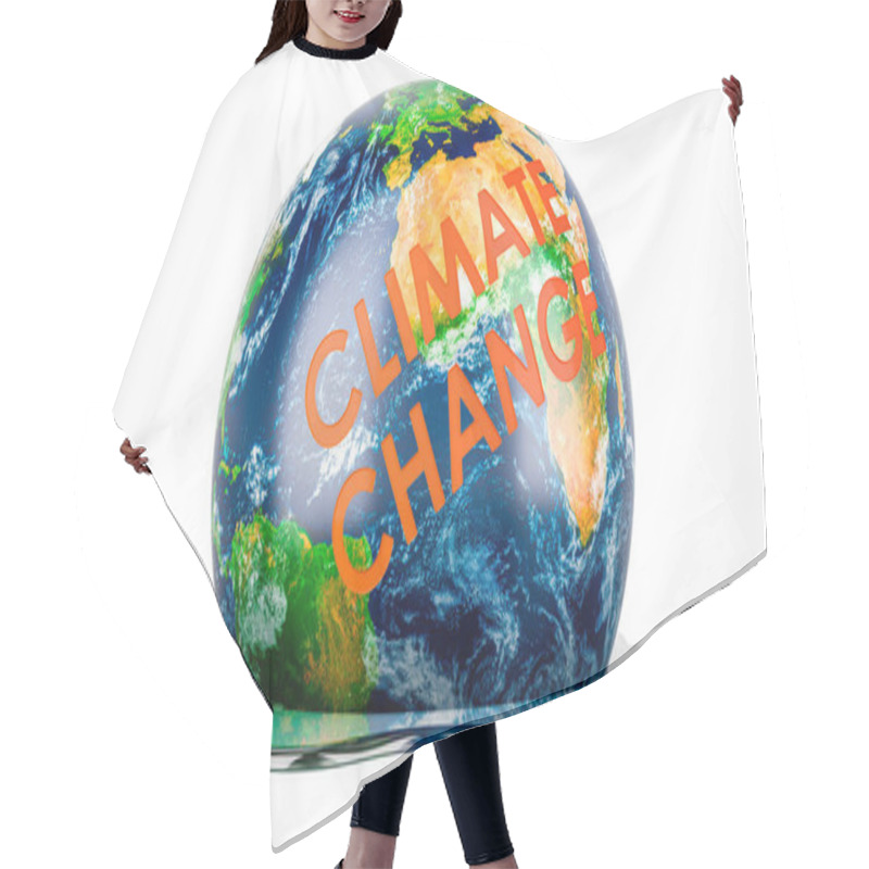 Personality  Melting Earth, Global Warming And Climate Change Concept, 3D Rendering Isolated On White Background Hair Cutting Cape