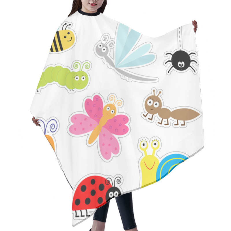 Personality  Cute Cartoon Insect Sticker Set Hair Cutting Cape