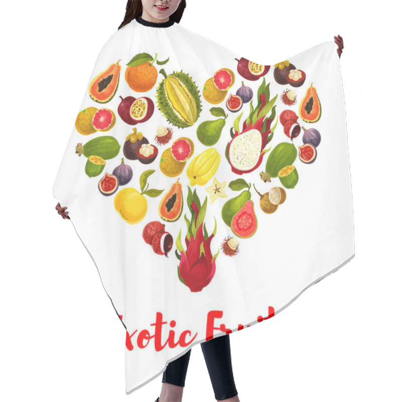 Personality  Heart With Exotic Tropical Fruits For Food Design Hair Cutting Cape