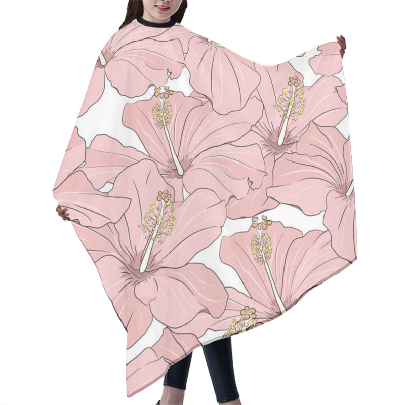 Personality  Hibiscus Pattern Hair Cutting Cape