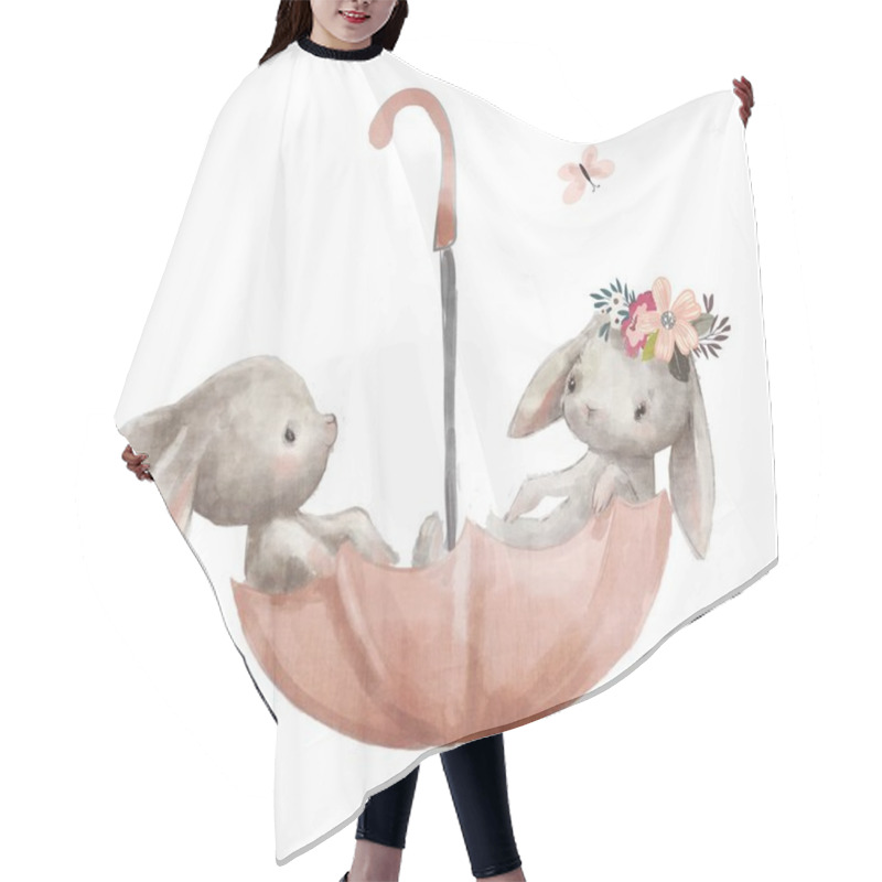 Personality  Two Cute Hares Hair Cutting Cape