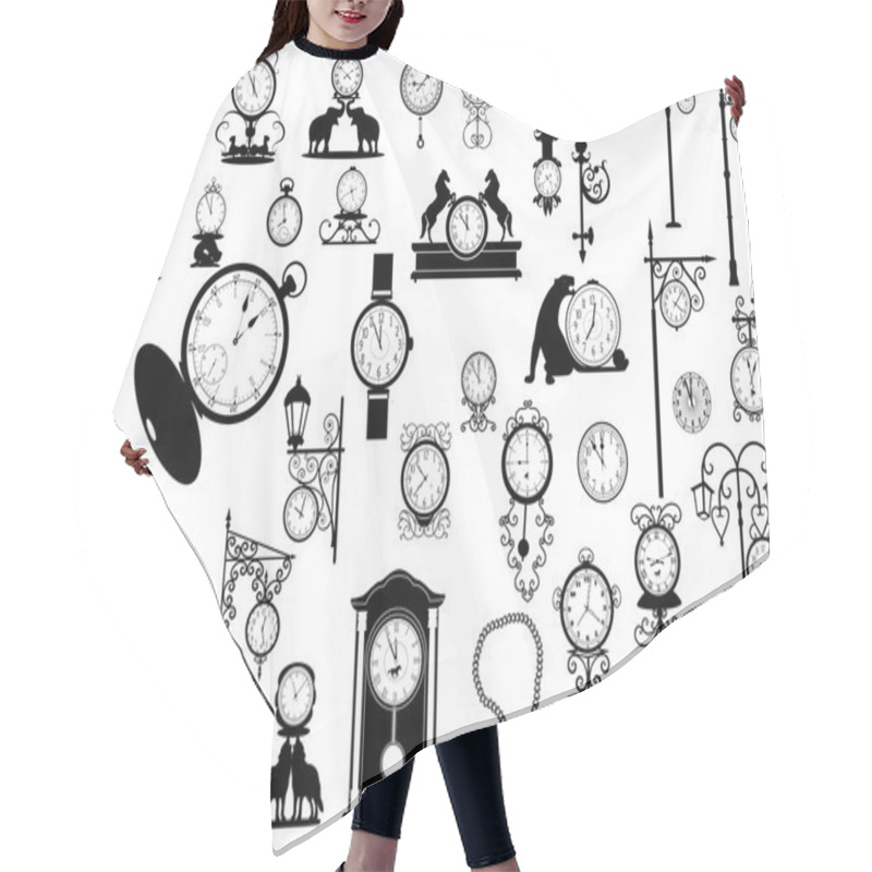 Personality  Clocks And Watches Hair Cutting Cape