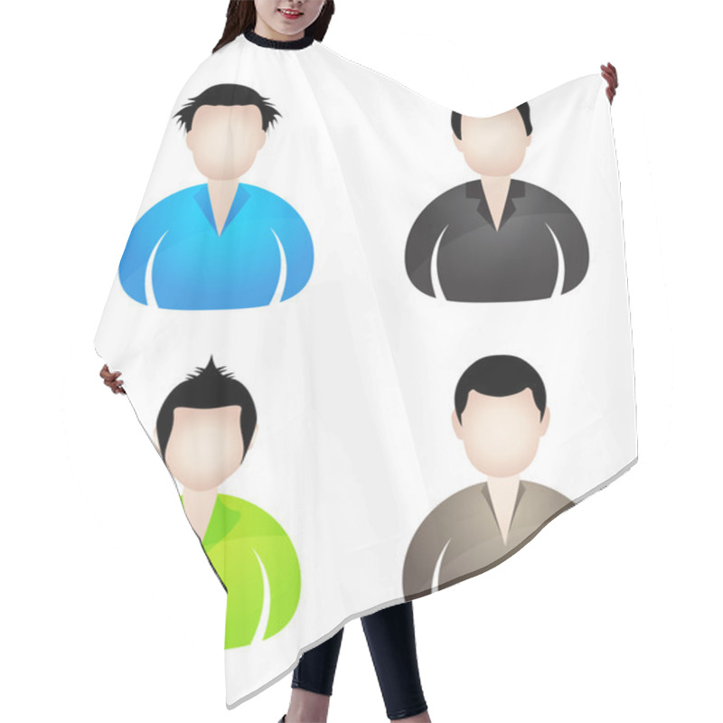 Personality  Four Businessman Icons Hair Cutting Cape