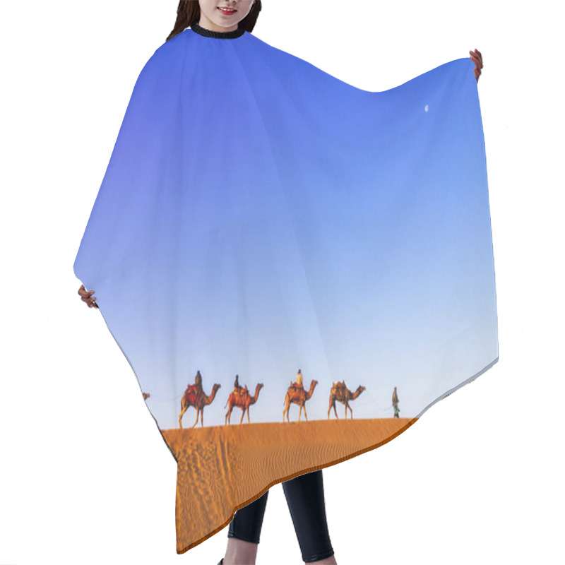 Personality  Caravan Of Camels In Desert Hair Cutting Cape