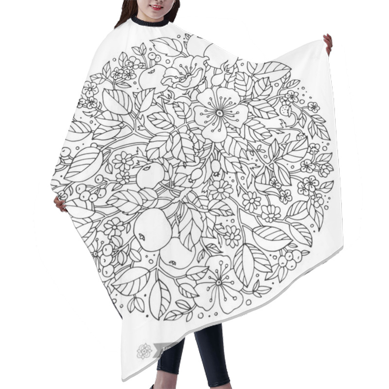 Personality  Rounded Floral Pattern  Hair Cutting Cape