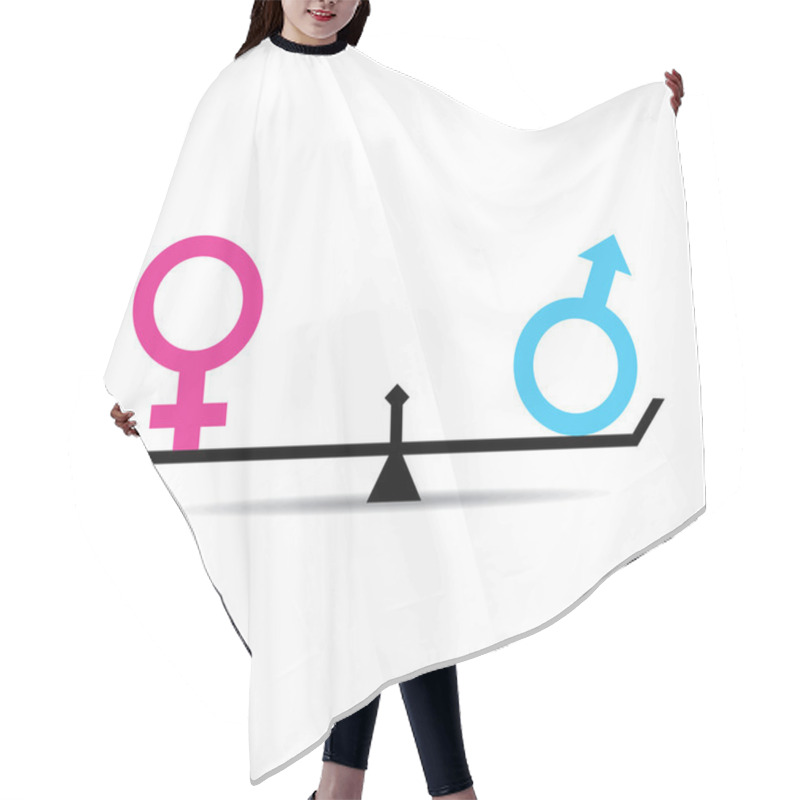 Personality  Male And Female Equality Concept Hair Cutting Cape