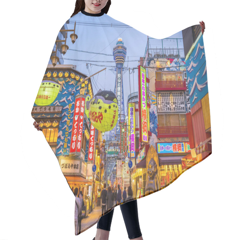 Personality  Tsutenkaku Tower In Shinsekai District Of Osaka, Japan Hair Cutting Cape