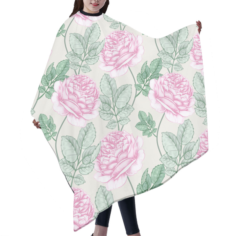 Personality  Flower Seamless Pattern With Roses. Hair Cutting Cape