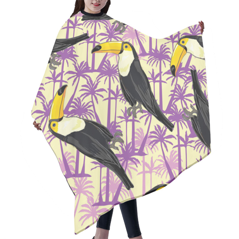 Personality  Toucan Birds And Palm Trees Hair Cutting Cape