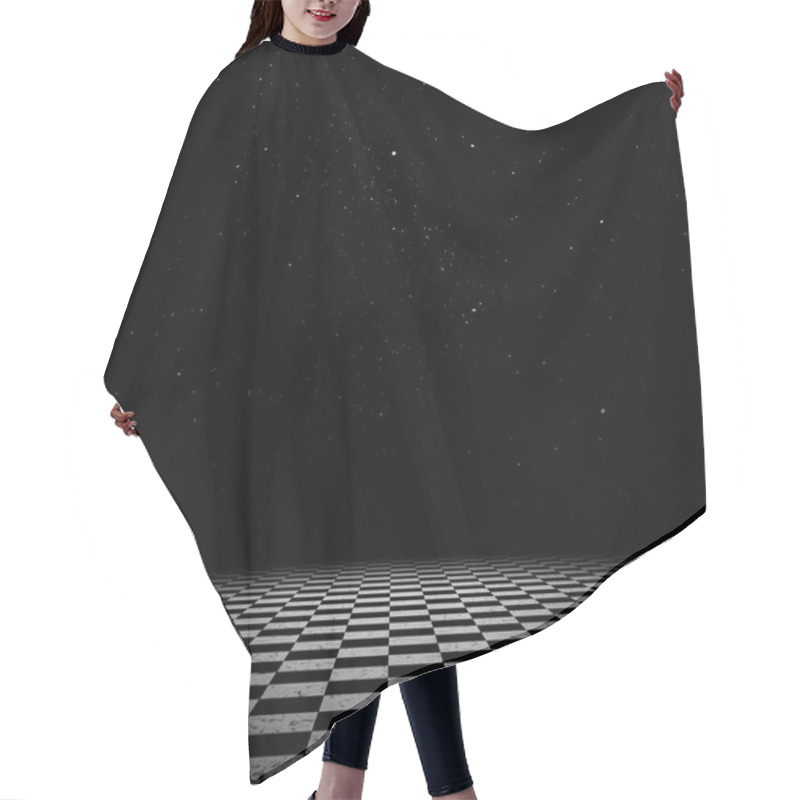 Personality  Night Sky And Checkered Floor Hair Cutting Cape